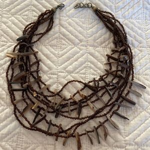 Hand made, shells and needs necklace